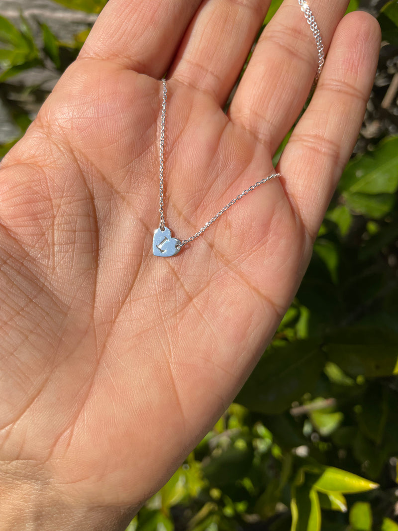 Silver Heart Necklace (Engravable)