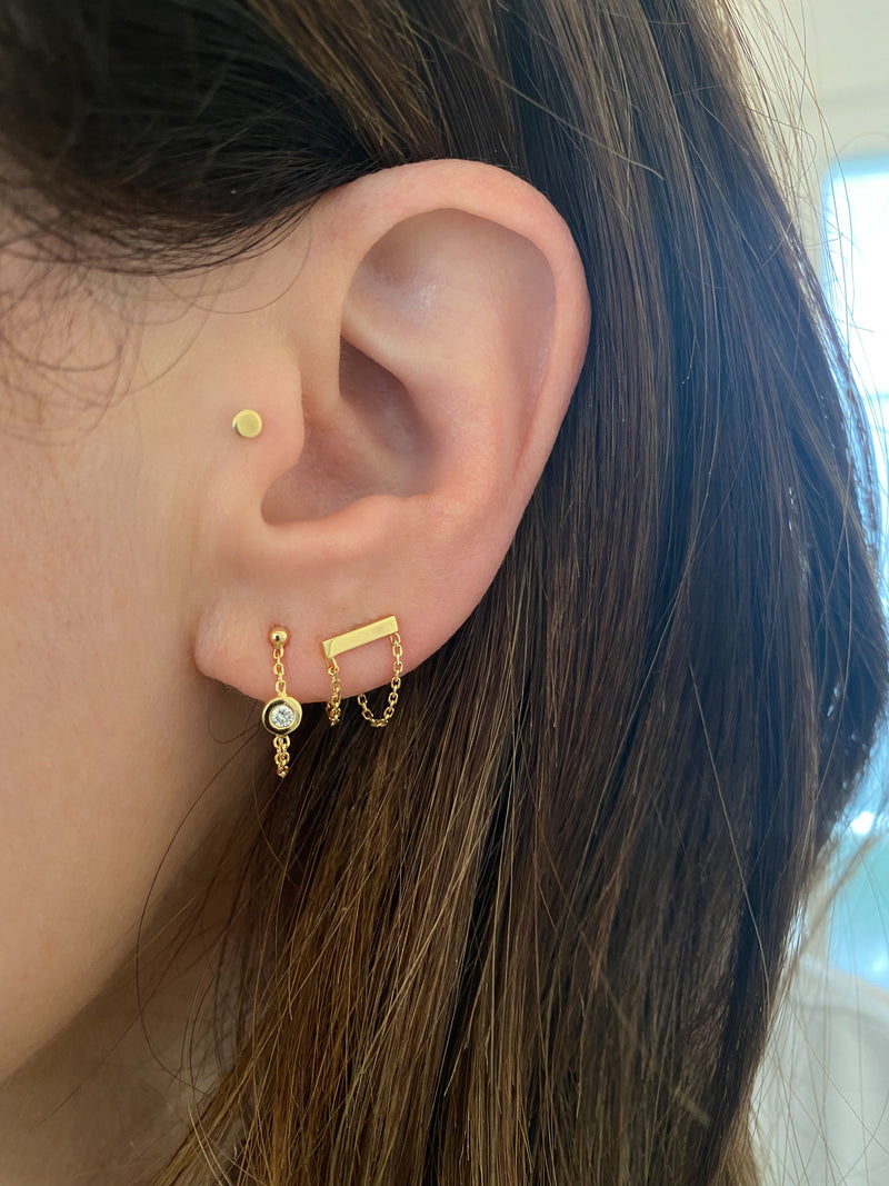 Mini Diamond Chain Earrings