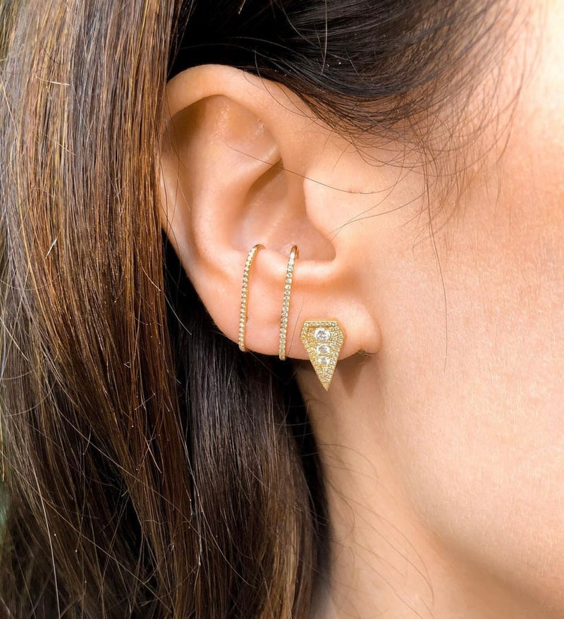 Diamond Suspender Cuff Earring