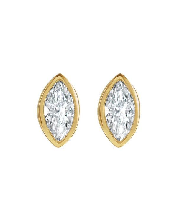 Diamond Marquis Bezel Earrings