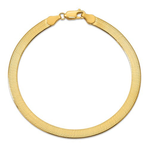 Silky Gold Herringbone Bracelet - 5mm